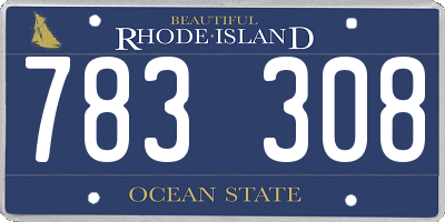 RI license plate 783308