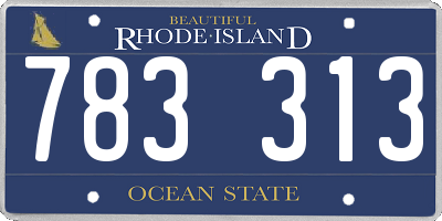 RI license plate 783313