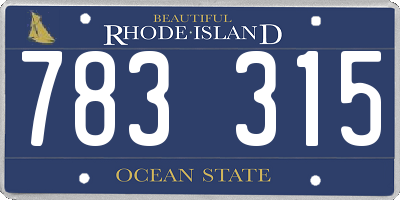 RI license plate 783315