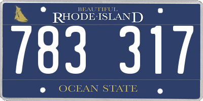 RI license plate 783317