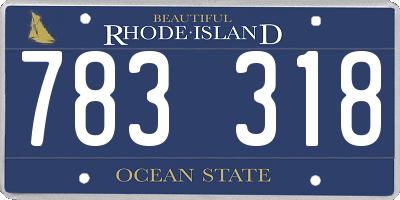 RI license plate 783318