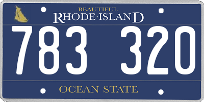RI license plate 783320
