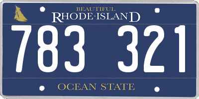 RI license plate 783321