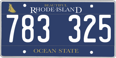 RI license plate 783325