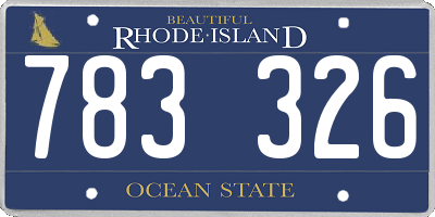 RI license plate 783326