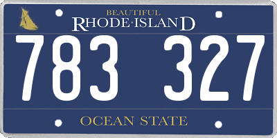 RI license plate 783327