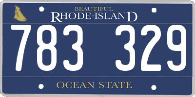 RI license plate 783329