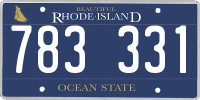 RI license plate 783331