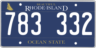 RI license plate 783332