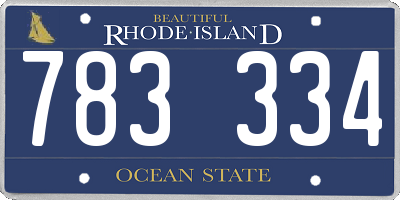RI license plate 783334