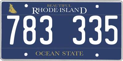 RI license plate 783335