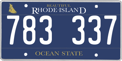 RI license plate 783337