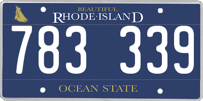 RI license plate 783339