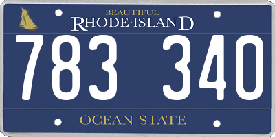 RI license plate 783340