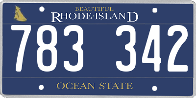 RI license plate 783342