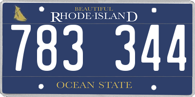 RI license plate 783344