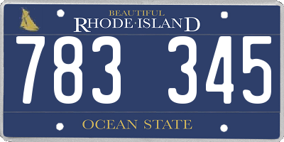 RI license plate 783345