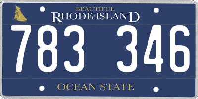 RI license plate 783346