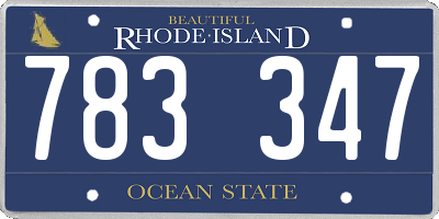 RI license plate 783347