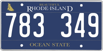 RI license plate 783349