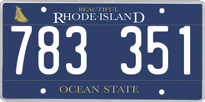 RI license plate 783351