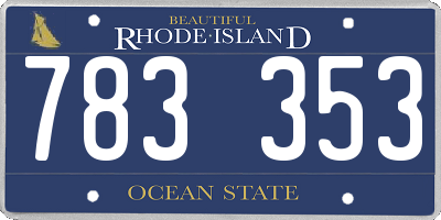 RI license plate 783353