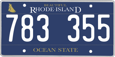 RI license plate 783355
