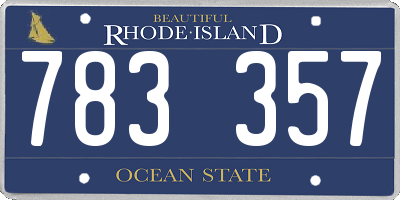 RI license plate 783357