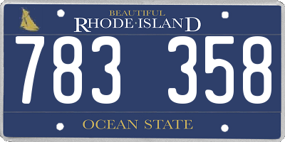 RI license plate 783358