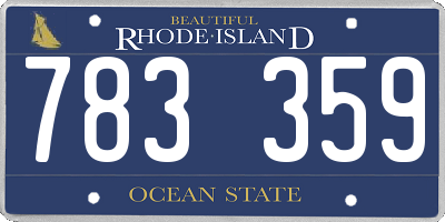 RI license plate 783359