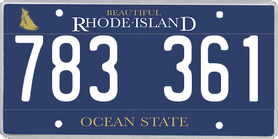RI license plate 783361