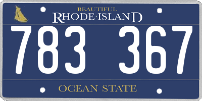RI license plate 783367