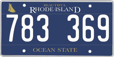 RI license plate 783369