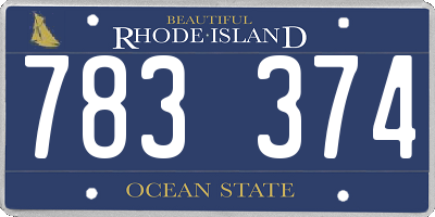 RI license plate 783374