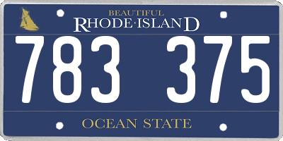 RI license plate 783375