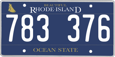 RI license plate 783376