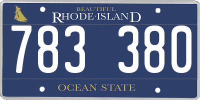 RI license plate 783380