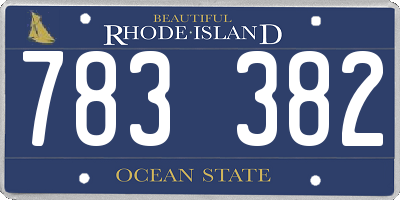 RI license plate 783382