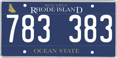 RI license plate 783383