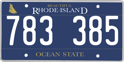 RI license plate 783385