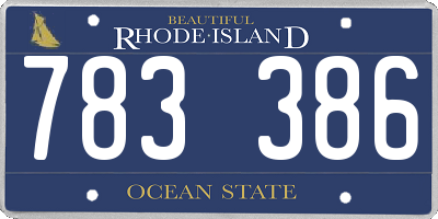 RI license plate 783386