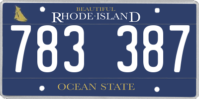 RI license plate 783387