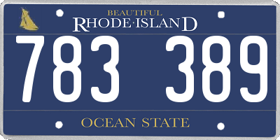 RI license plate 783389