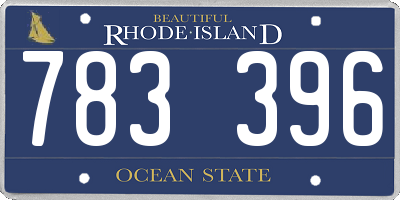 RI license plate 783396