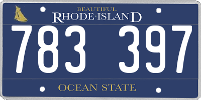RI license plate 783397