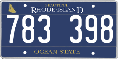 RI license plate 783398