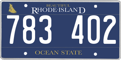 RI license plate 783402