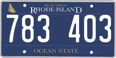 RI license plate 783403