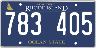 RI license plate 783405