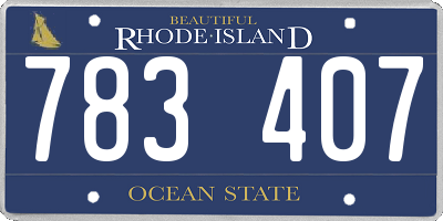 RI license plate 783407
